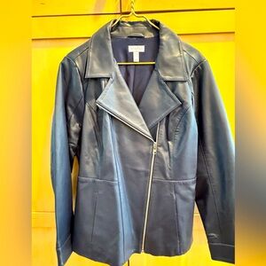 Brand new denim and company, soft lamb, leather Moto style jacket, NW/OT